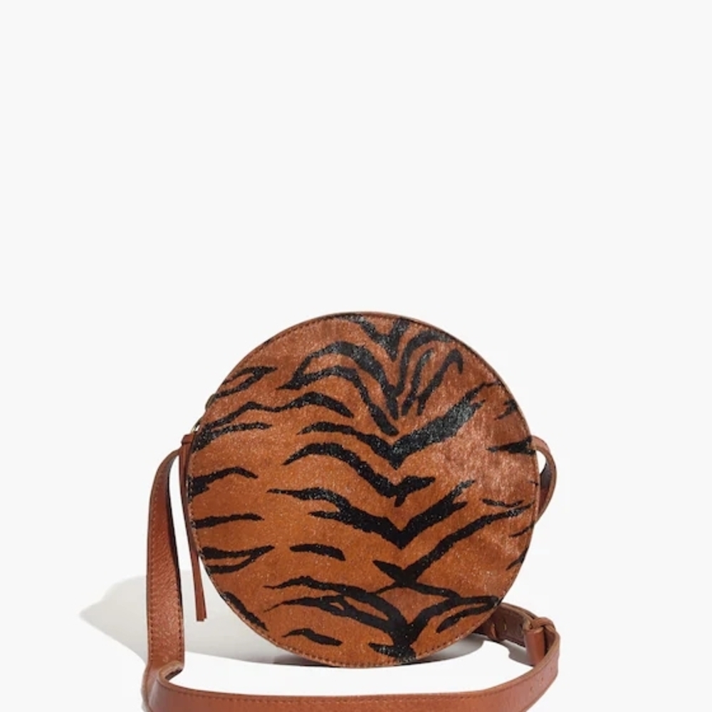 Madewell Tan and Black‎ Zebra Print Crossbody Bag In Calf Hair